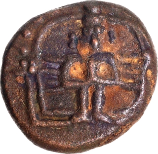 Sri Vira legend Madurai Nayakas Minakshi Copper Kasu Coin.