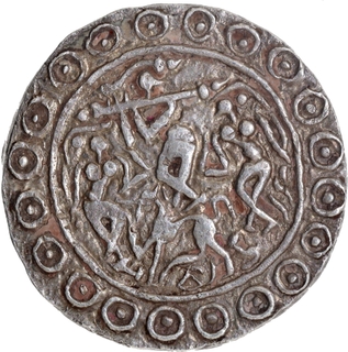 Extremely Rare Silver Tanka Coin of  Yaso Manikya with SE 1522 of Tripura Kingdom.