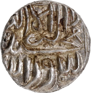 Dhrangadhra Rai Singh Silver Murid Kori Struck in Gujarat peninsular In the name of Akbar.