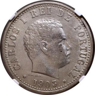 Silver Uma Rupia Coin of 1903 AD Portuguese Administration of Carlos I.