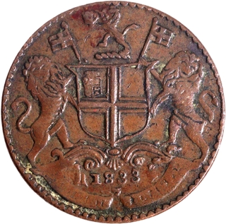 Very Rare Extremely Fine Type Copper Pice Coin of  Madras Presidency.