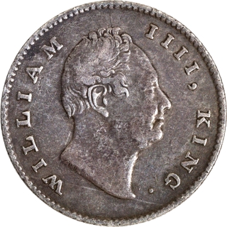 Rare Silver Half Rupee Coin of King William IIII of Calcutta Mint of 1835.