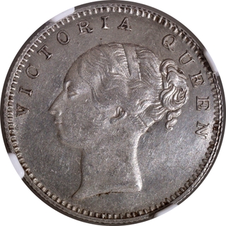 Rare Silver Half Rupee Coin of Victoria Queen of Calcutta Mint of 1840.