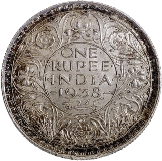 Rare Date Silver One Rupee Coin of of King George VI of Bombay Mint of 1938.