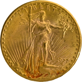 Very Rare Gold Twenty Dollars Coin of 1927.