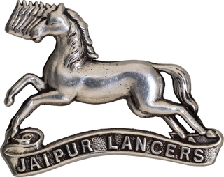 Silver Officers Cap Badge of Jaipur Lancers.