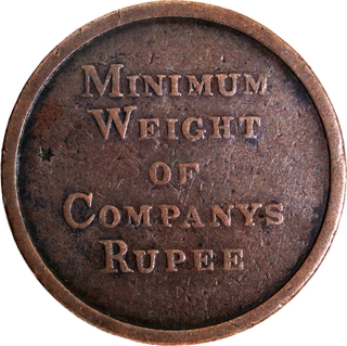 Copper Token of East India Company Rupee Weight.