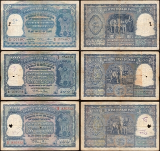 A Collection of  One Hundred Rupees 141 Banknotes of Year-wise &Signature-wise.