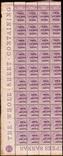 MNH Sheet of Victoria Queen of 1874 of One Anna Service of 40 Stamps.