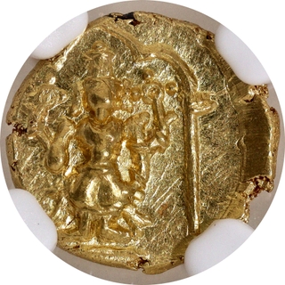 Very Rare NGC Graded Gold Half Varaha Coin of Venkatapathiraya III of Vijayanagara Empire.