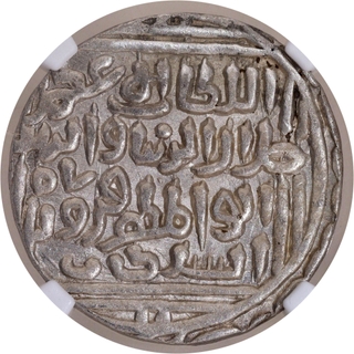 NGC Grade as AU58 Silver Tanka Coin of Jalal ud din Firuz Shah of Khilji Dynasty of Delhi Sultanate.