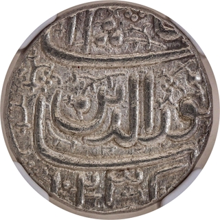 NGC Grade as MS61 Silver Rupee Coin of Jahangir of Ahmadabad Mint.