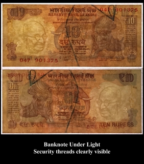 PMG Graded Security Thread Error Ten Rupees Banknote of Republic India of 2013 Signed by D Subbarao.