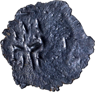 Potin Coin of Pallavas of Kanchi of Damru type.