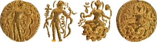 Chandragupta II Gold Dinar Coin of Guptas of Archer type.