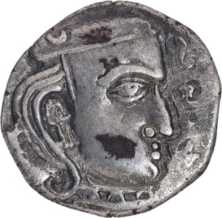 Skandagupta Silver Drachma Coin of Guptas of Madhyadesha type.