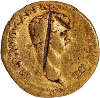 Gold Aureus Coin of Claudius of Roman Empire.