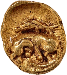 Gold Fanam Coin of Chalukyas of Kalyana.