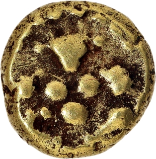 Krishnadevaraya Gold Half Varaha Coin of Vijayanagara Empire of Balakrishna type.