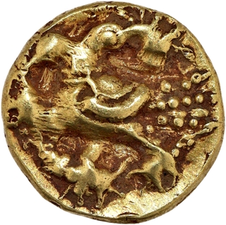 Achyutaraya Gold Half Varaha Coin of Vijayanagara Empire.