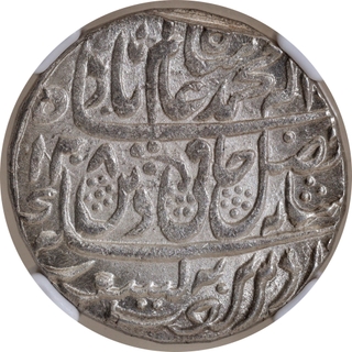 Rare Grade by NGC as MS 64 Maratha Confederacy Saharanpur Dar us Surur Mint Silver Rupee AH 1208 /34 RY Coin.