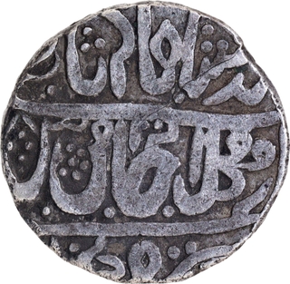 Rare Gwalior Jean Baptiste Filose Shadhora or Sabalgarh Mint Silver Rupee 34 RY In the name of Shah Alam II Coin.