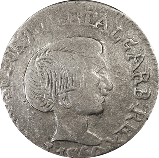 Top Pop Grade in PCGS Census as VF 25 Grade Silver Rupia Coin of Pedro V of Goa of Indo Portuguese 1860 AD.