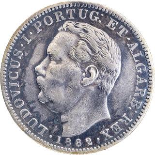 Indo-Portuguese Colonial Coinage Luiz I Silver Rupia 1881 AD Coin.