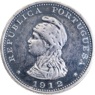 Indo-Portuguese Silver Uma Rupia 1912 AD Coin.