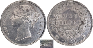 Extremely Rare Silver One Rupee Coin of Victoria Queen of Calcutta Mint of 1840.