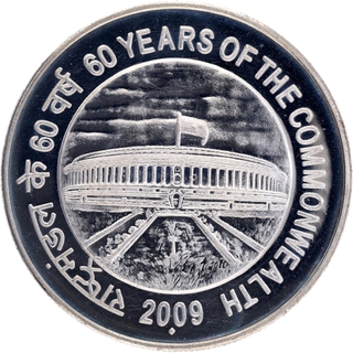 60 Years of the Commonwealth Silver Hundred Rupees Coins of 2009 Bombay Mint.