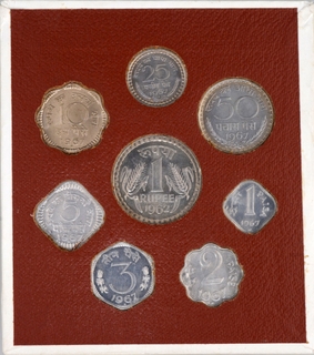 Exceedingly Rare Proof Set of Decimal Coins of Bombay Mint of 1967 of Republic India.	