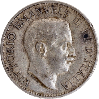 Silver Quarter Rupee Coin of Victor Emmanuel III of Somalia of 1910.