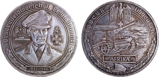 World War II Afrika Corps Commemorative German Silver Medals.