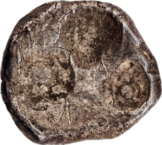 Punch Marked Silver Half Karshapana Coin of Panchala Janapada.