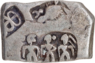 Silver Karshapana Punch Marked Coin of Maurya Dynasty.