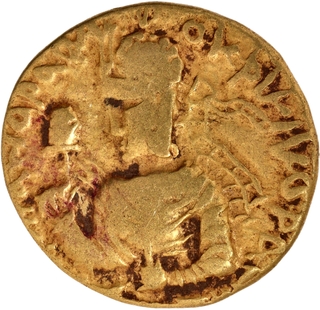 Gold Dinar Coin of Huvishka of Kushan Dynasty of Mao type