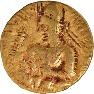 Ardokhsho type Gold Dinar Coin of Huvishka of Kushan Dynasty.