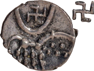 Silver Tara Coin of Hoysala Dynasty with Swastika symbol.