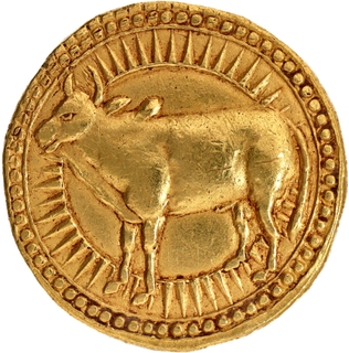 Jahangir Agra Mint Gold Zodiac Token AH 1028 Taurus sign Corresponding to Ilahi Month Ardibihisht.