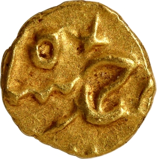 Gold Half Fanam Coin of Karpa Mint Coin of Ahmad Shah Bahadur.