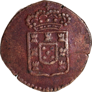 Indo-Portuguese Goa Maria II Copper Fifteen Reis Coin.