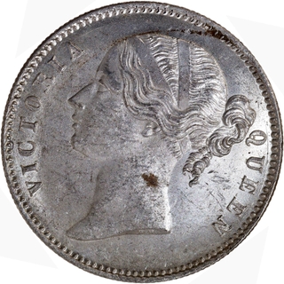 Scarce Silver One Rupee Coin of Victoria Queen Divided Legend of Calcutta Mint of 1840.