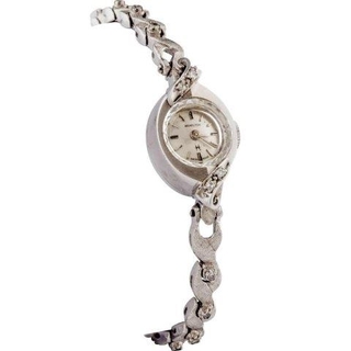 Hamilton White Gold ladies watch studded 20 diamonds.