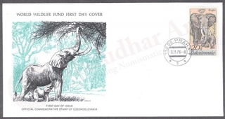 Czechoslovakia World Wildlife Fund First Day Cover of 1976 on Animals.