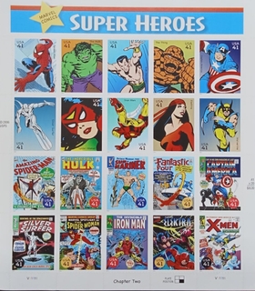 Extremely Rare Comic Stamps Miniature Sheet of Super Heroes issued in 2006.