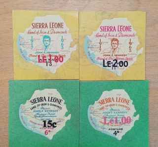 Sierra Leone, Very Rare Set of 4 Stamps of John F Kennedy, 1964.