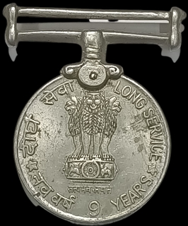 Republic India Long Service Copper Nickel  Medal Awarded to all Armed Forces personnel for 9 Years of Service.