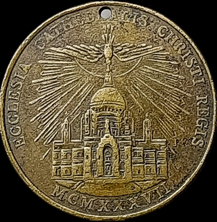 Metropolitan Cathedral Bronze Commemorate Medal year 1937.