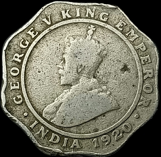 Bombay Mint Cupro Nickel Four Annas Coin of King George V 1920